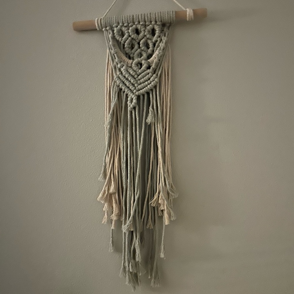Handcrafted Macrame Wall Hanging in Cream and Tan